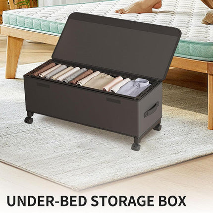 Under Bed Storage Box Household Wheeled Clothes Organizer Toy Container with Lid