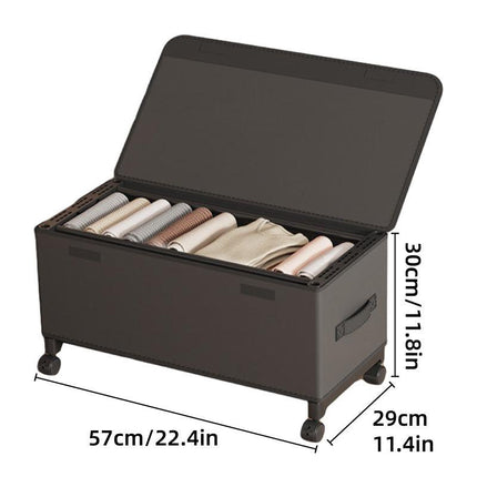 Under Bed Storage Box Household Wheeled Clothes Organizer Toy Container with Lid