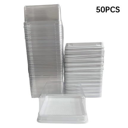 50PCS Transparent Cake Box 12x12x6.5cm Disposable Bakery Packaging Box