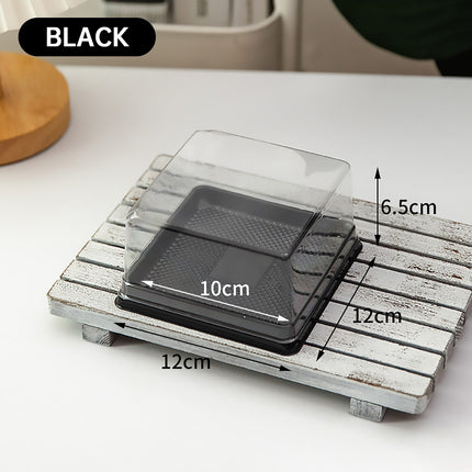 50PCS Transparent Cake Box 12x12x6.5cm Disposable Bakery Packaging Box