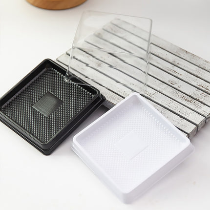 50PCS Transparent Cake Box 12x12x6.5cm Disposable Bakery Packaging Box