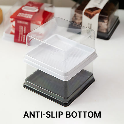 50PCS Transparent Cake Box 12x12x6.5cm Disposable Bakery Packaging Box