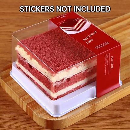50PCS Transparent Cake Box 12x12x6.5cm Disposable Bakery Packaging Box