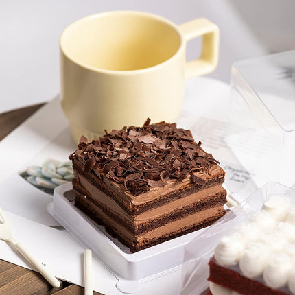 50PCS Transparent Cake Box 12x12x6.5cm Disposable Bakery Packaging Box
