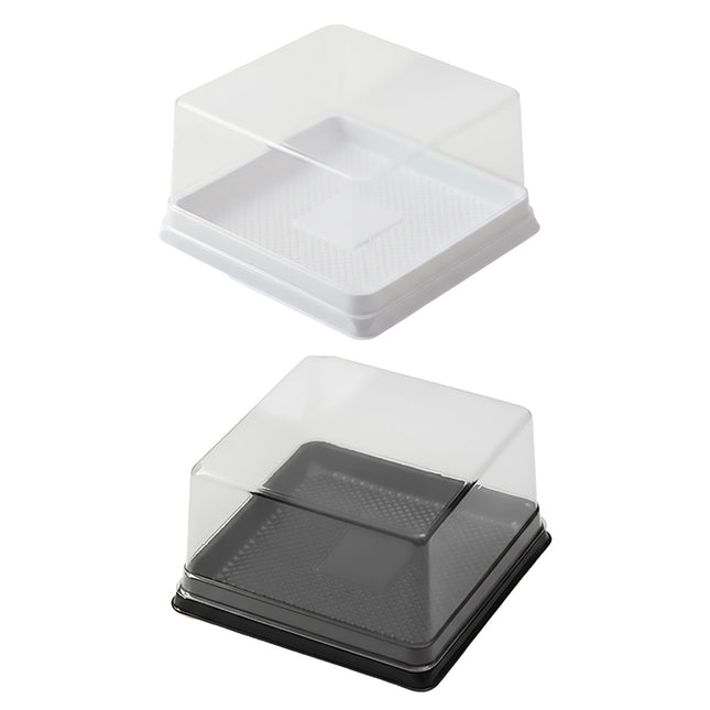 50PCS Transparent Cake Box 12x12x6.5cm Disposable Bakery Packaging Box