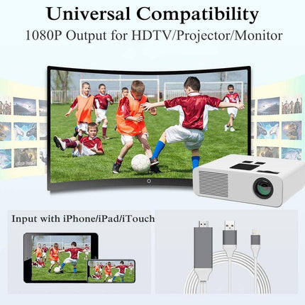 Adapter USB Charger Cable For iPhone Screen To HDMI Digital TV Converter