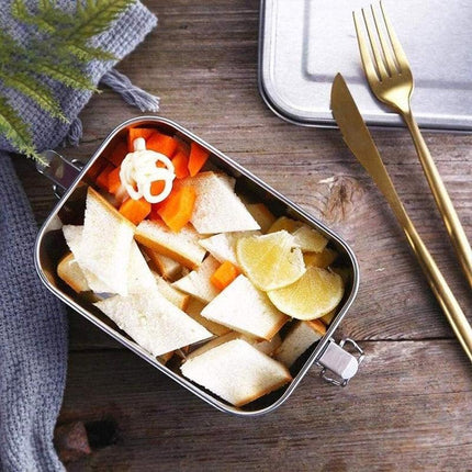 850ml Stainless Steel Square Bento Box Durable Leakproof Food Storage Container