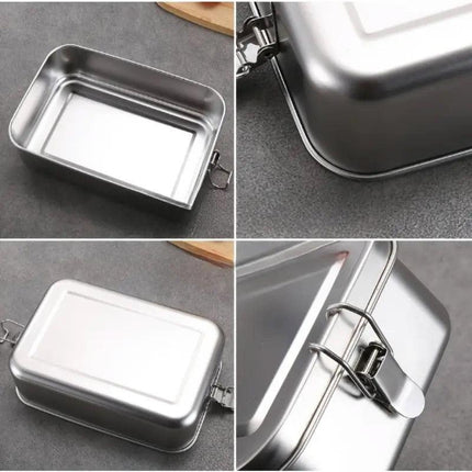 850ml Stainless Steel Square Bento Box Durable Leakproof Food Storage Container