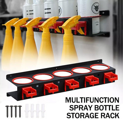 Car Wash Spray Bottle Holder Wax Abrasive Rack Wall Mount Detailing Storage Rack