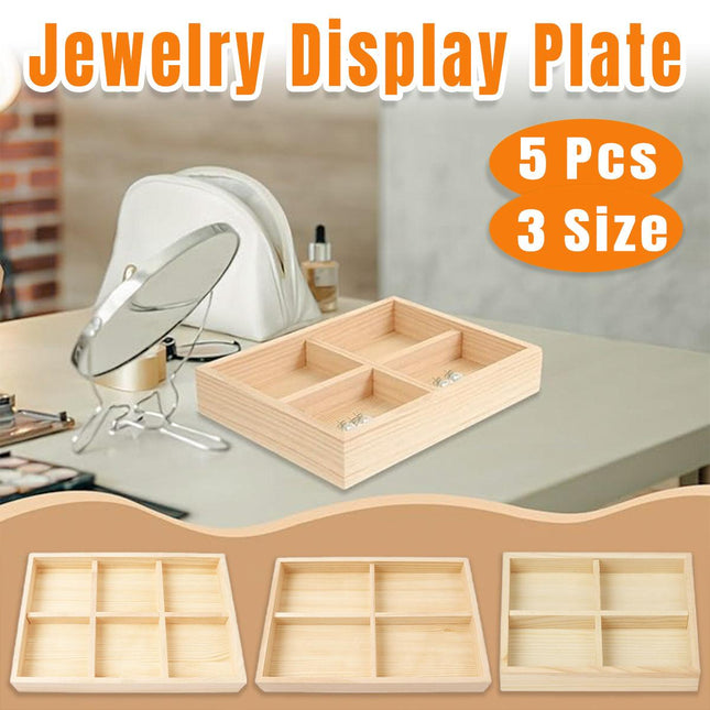 Wooden Jewelry Display Trays 5pcs Bracelet Storage Organizer for Rings Earrings