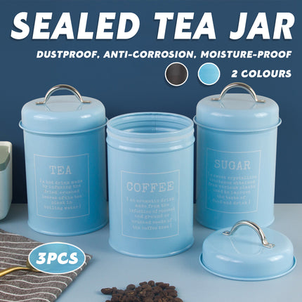3PCS Sealed Storage Canister Set Milk Powder Coffee Container Kitchen Organizer