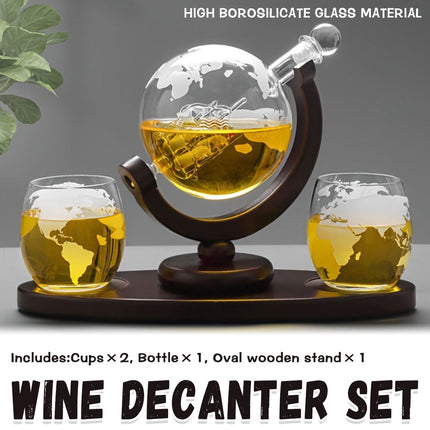 Globe Wine Decanter Glass Bottle Divider Whisky Liquor Dispenser For Home Bar
