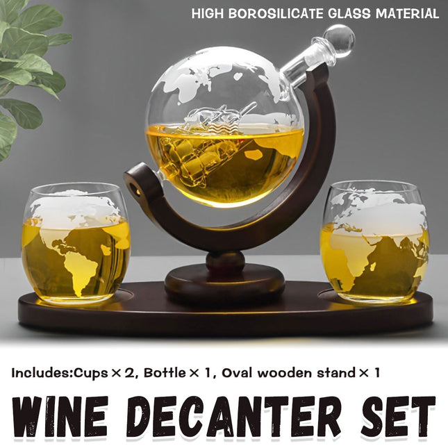 Globe Wine Decanter Glass Bottle Divider Whisky Liquor Dispenser For Home Bar