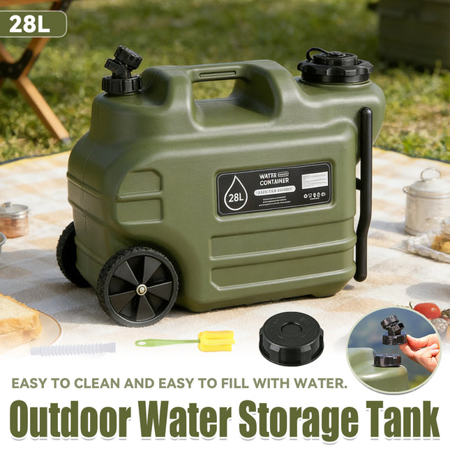 28L Portable Camping Water Storage Tank with Tap Leak Proof Easy Carry Handheld