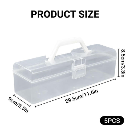 Clear Cake Roll Storage Box 5PCS 29.5x9x8.5cm PP Handle Flip Latch Lid Bakery