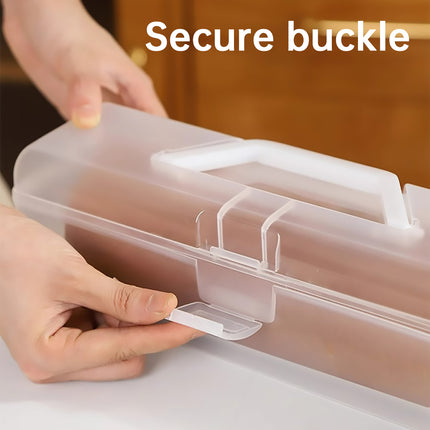 Clear Cake Roll Storage Box 5PCS 29.5x9x8.5cm PP Handle Flip Latch Lid Bakery