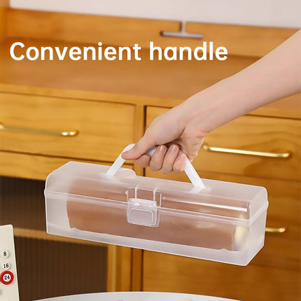 Clear Cake Roll Storage Box 5PCS 29.5x9x8.5cm PP Handle Flip Latch Lid Bakery