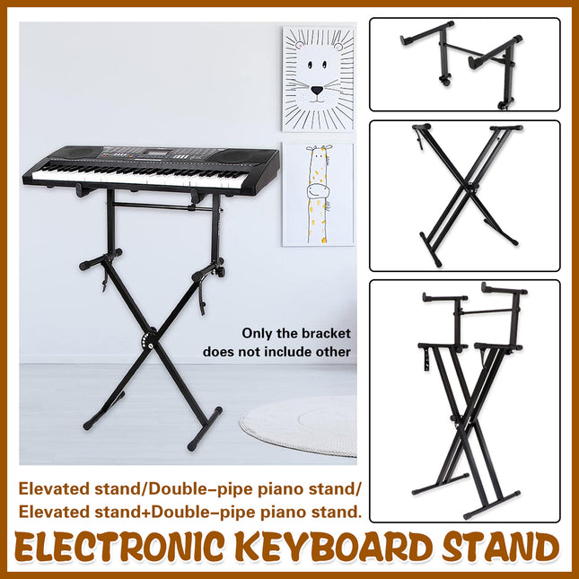 Electronic Keyboard Stand Adjustable Height X Type Piano Stand Double Pipe Raised Stand