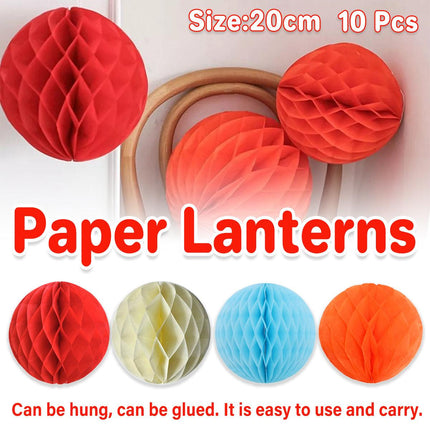 Paper Honeycomb Lanterns 10pcs Hanging Party Decorations Holiday Event Supplies