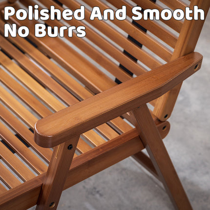 Bamboo Portable Foldable Chair With Backrest Breathable Sturdy Easy Storage