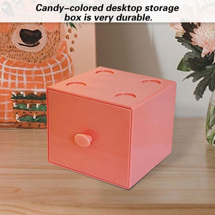 Storage Box 2PCS Desktop Square Stackable Drawers Organizer for Office Home