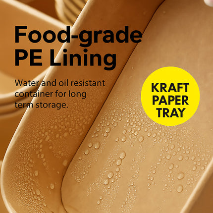 50PCS Disposable Square Food Containers with Lids 750ml Food-safe