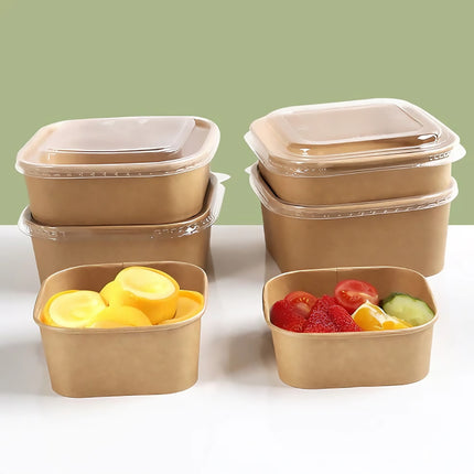 50PCS Disposable Square Food Containers with Lids 750ml Food-safe
