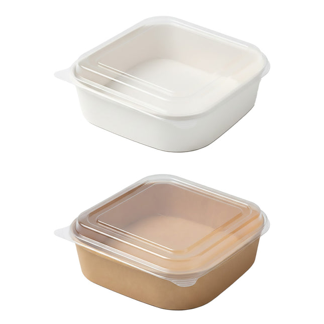 50PCS Disposable Square Food Containers with Lids 750ml Food-safe