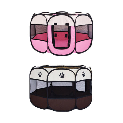 Pet Fence Indoor Cat Dog Tent Octagonal Fence Portable Foldable Cage Kennel