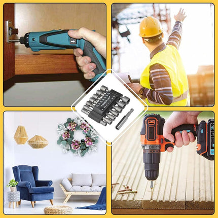 14PCS Hexagonal Handle Electric Screwdriver Set with Bits Drill Power Tool Kit