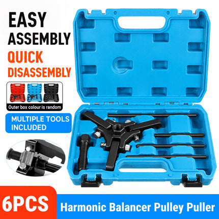 Harmonic Balancer Puller Tool Set Crankshaft Pulley Remover Kit 6PCS