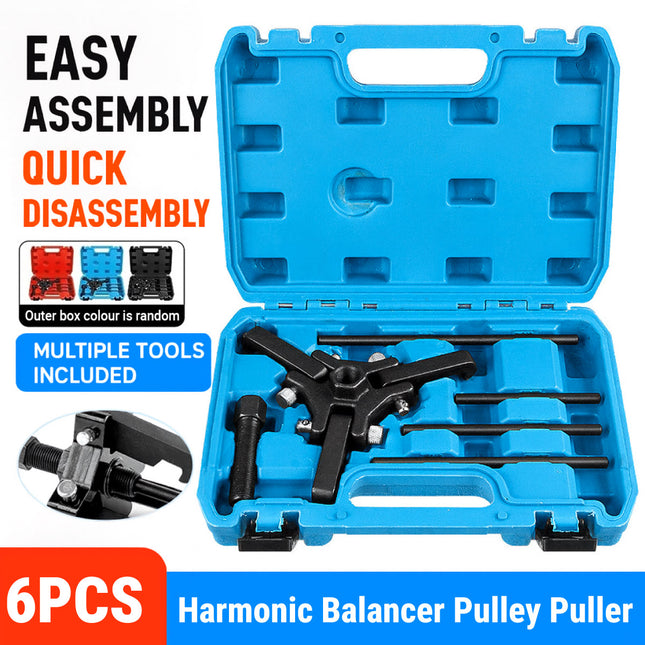 Harmonic Balancer Puller Tool Set Crankshaft Pulley Remover Kit 6PCS