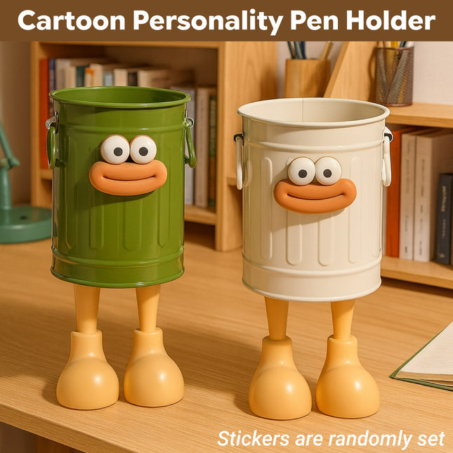 Cartoon Character Pen Holder Easy to Use with Handle for Desk Decor and Storage