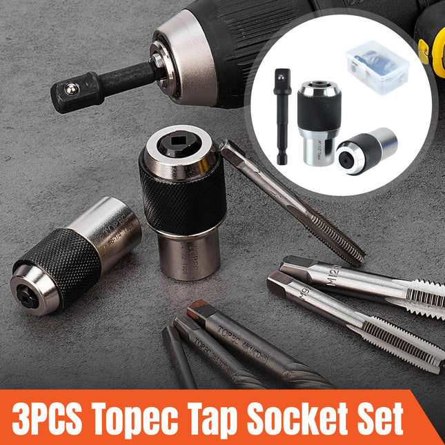 3PCS Adjustable Tap Socket Set M3-M12 Cr-Mo with 3/8 Drive Adapter for Workshop