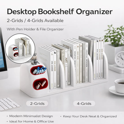 Desktop Storage Organiser With Dividers Pen Holder Home Office School Desk Use