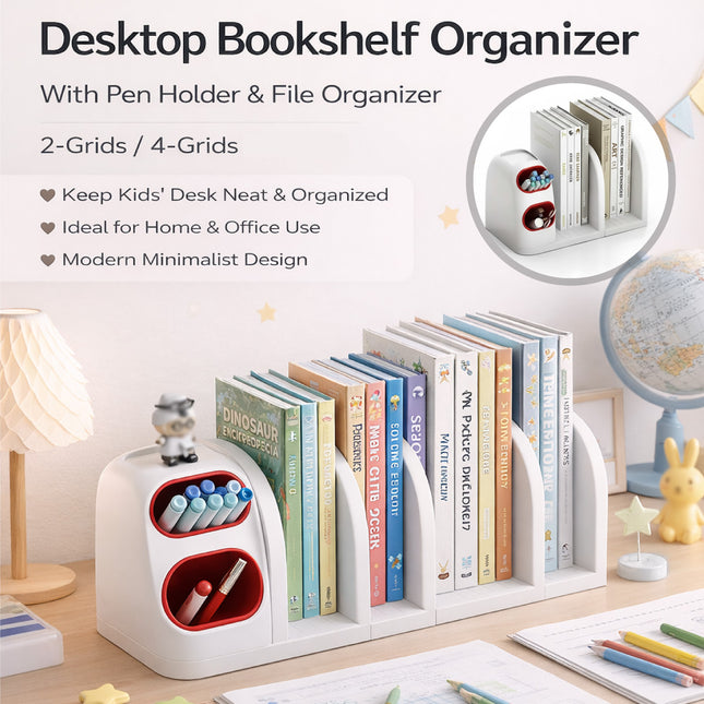 Desktop Storage Organiser With Dividers Pen Holder Home Office School Desk Use