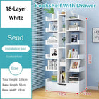 18-Tier Bookcase Shelf with Drawer Organiser Storage Cabinet Space Saving