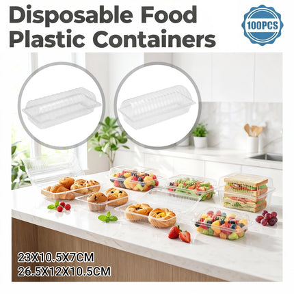 100PCS Disposable Cake Fruit Pastry Takeaway Packaging Box Transparent FoodGrade