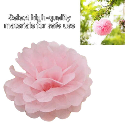 Decorative Paper Flower Balls 10pcs Party Hanging Pom Pom Wedding Event Decor