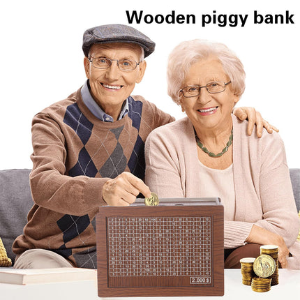 Creative Wooden Piggy Bank for Kids Room Home Office Desk Organizer Durable