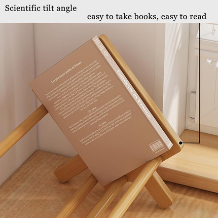 Desktop Bookshelf Small Bamboo Tabletop Shelf Book Stand for Home Office Use