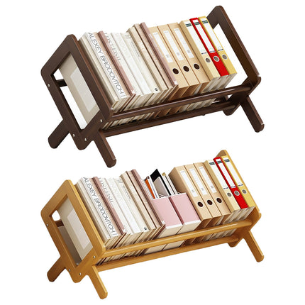 Desktop Bookshelf Small Bamboo Tabletop Shelf Book Stand for Home Office Use