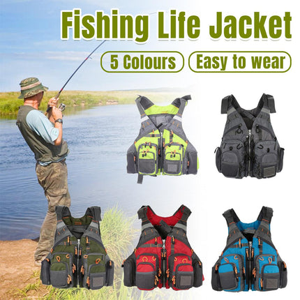 Fishing Vest with Multiple Pockets Lightweight Outdoor Floating Jacket