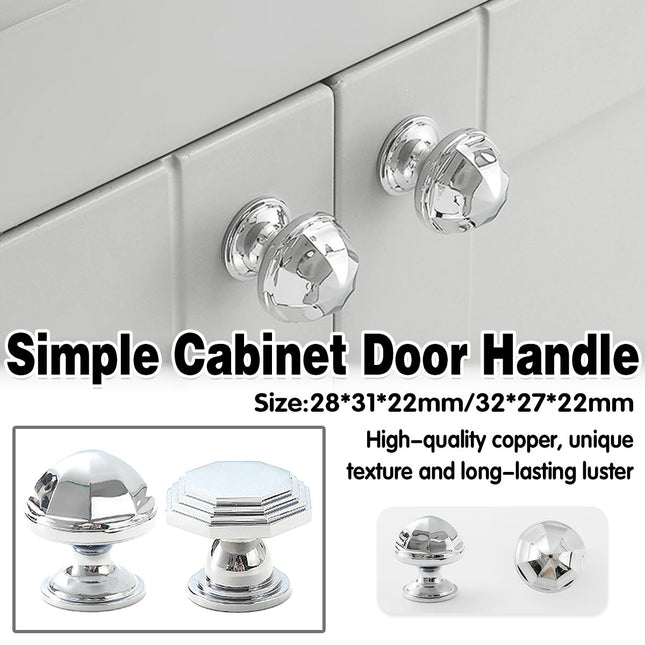 French Cabinet Handle Bright Silver Single Hole Modern Pull for Drawer Wardrobe