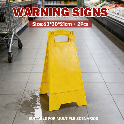 2PCS Caution Warning Signs Standing Floor Sign A Frame Stand Safety Durable