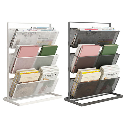 Desktop Bookshelf Organiser 3 Tier 33x16x44cm Mesh Black or White for Office