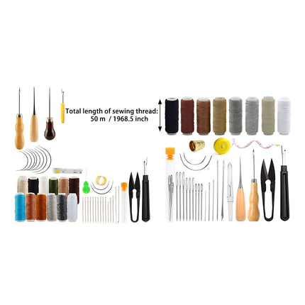 Hand Sewing Kit Canvas Leather Craft 31 or 37PCS Big Eye Needles Cotton Thread