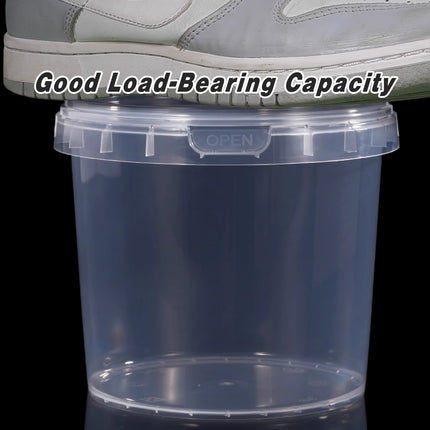 20pcs Plastic Round Bucket with Lid Transparent Portable Storage Gift Container