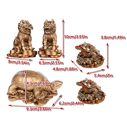 Chinese Style Golden Toad Ornament Resin Lucky for Home Office Desktop Decor