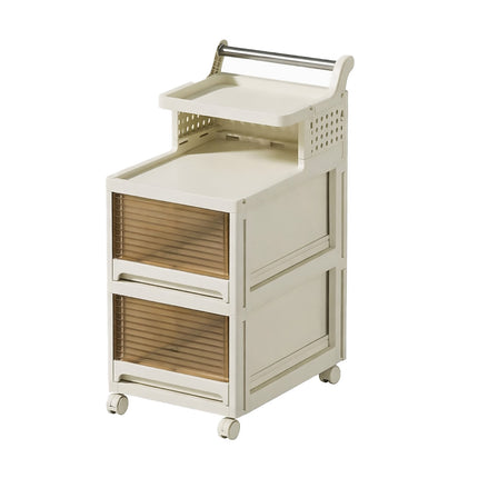 4 Tier Trolley Storage Rack with Removable Handle for Home Kitchen Bathroom Use